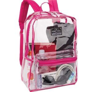 Clear Pink Backpack Outdoor bag Clear Pass Daypack (Pink Peacock) backpack